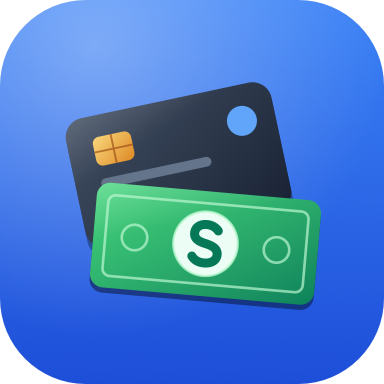 The Spentence app icon: a credit card with a banknote on top